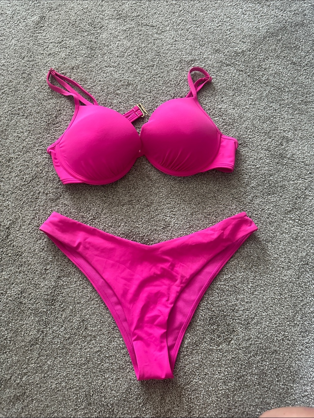 La vie en rose aqua Women’s Hot Pink Bikini Set - Padded Top & Classic Bottom